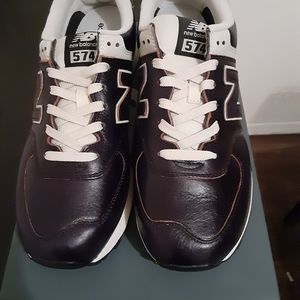 Mens New Balance 574 Black Leather Size 11